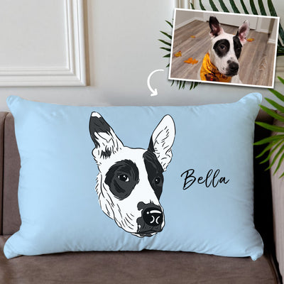 Custom Pet Memorial Pillow Personalized Hand Art Drawing Pillow Made From Pet Photo- Double Printed - The Pet Pillow