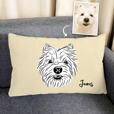 Custom Pet Memorial Pillow Personalized Hand Art Drawing Pillow Made From Pet Photo- Double Printed - The Pet Pillow