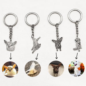 Personalized Pet Shaped Keychain as Memorial Gift for Loss of Pet - The Pet Pillow