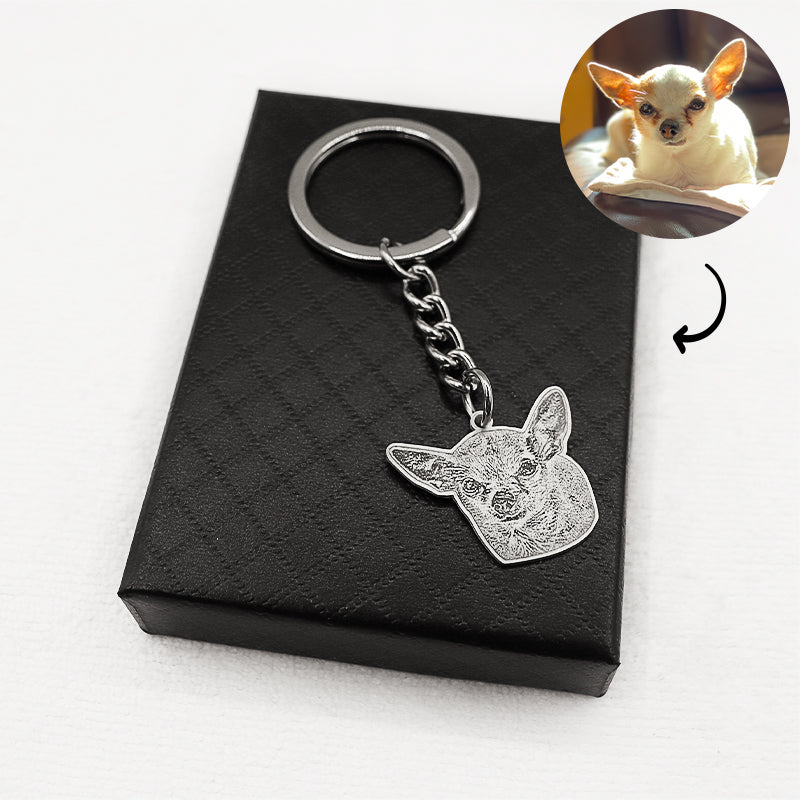 Personalized Pet Shaped Keychain as Memorial Gift for Loss of Pet - The Pet Pillow