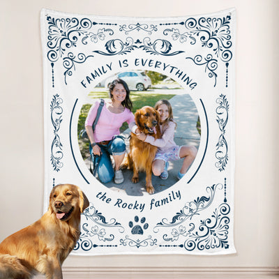 Custom Dog Blanket with Picture, Personalized Patterned Blanket with Name Engraved - The Pet Pillow