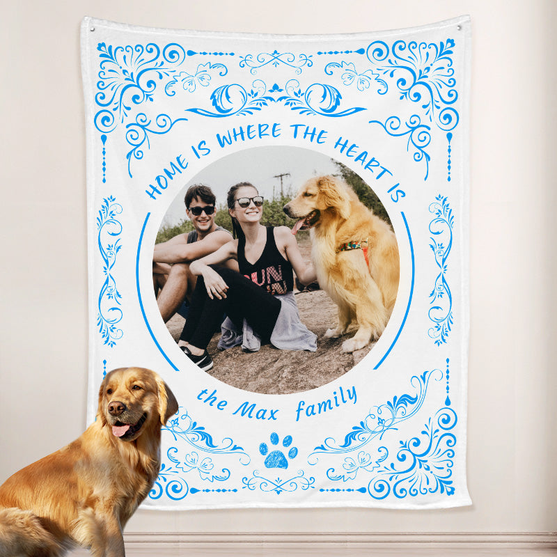 Custom Dog Blanket with Picture, Personalized Patterned Blanket with Name Engraved - The Pet Pillow