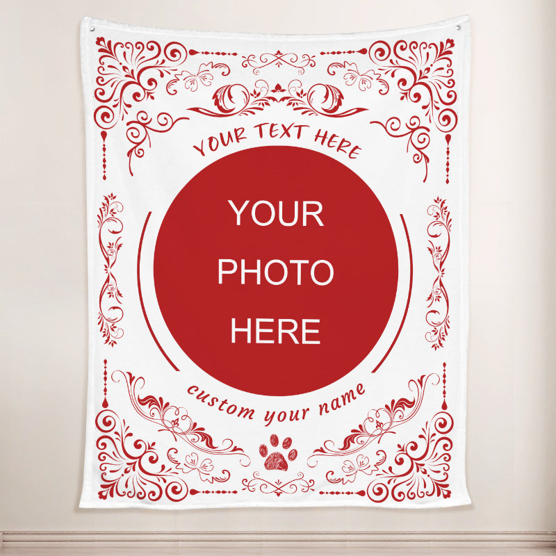 Custom Dog Blanket with Picture, Personalized Patterned Blanket with Name Engraved - The Pet Pillow