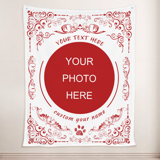 Custom Dog Blanket with Picture, Personalized Patterned Blanket with Name Engraved - The Pet Pillow