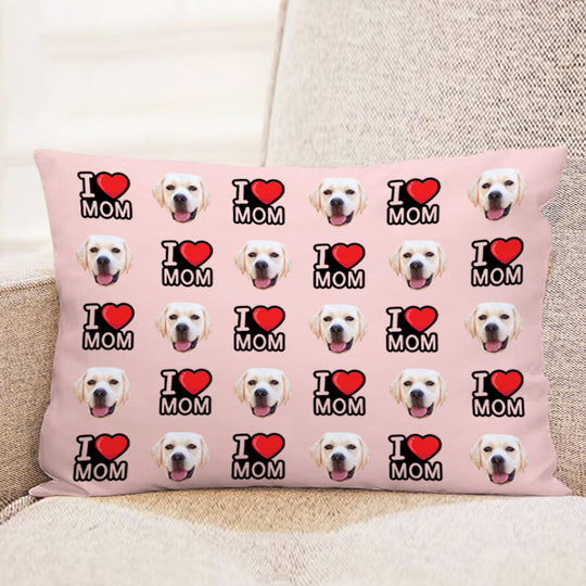 Custom Pet Face Pillow Personalized Dog Decorative Throw Pillow with Photo for Mother&