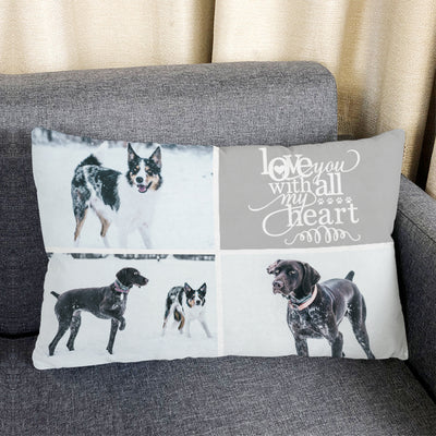 Custom Pet Photo Collage Pillow Unique Personalized Gift For Anniversary, Holiday - The Pet Pillow
