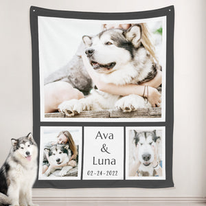 Pet Picture Blanket Personalized with the Name, Personalized Pet Gifts - The Pet Pillow