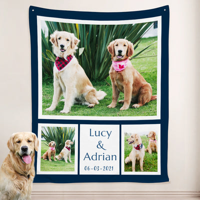 Pet Picture Blanket Personalized with the Name, Personalized Pet Gifts - The Pet Pillow