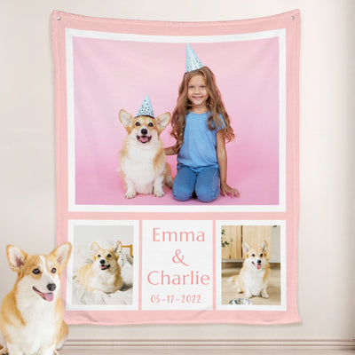Pet Picture Blanket Personalized with the Name, Personalized Pet Gifts - The Pet Pillow
