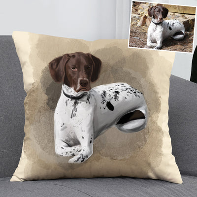 Customized Pet Pillow with Picture of Your Dog from Hand Drawn Pastel Pet Art Portrait - The Pet Pillow