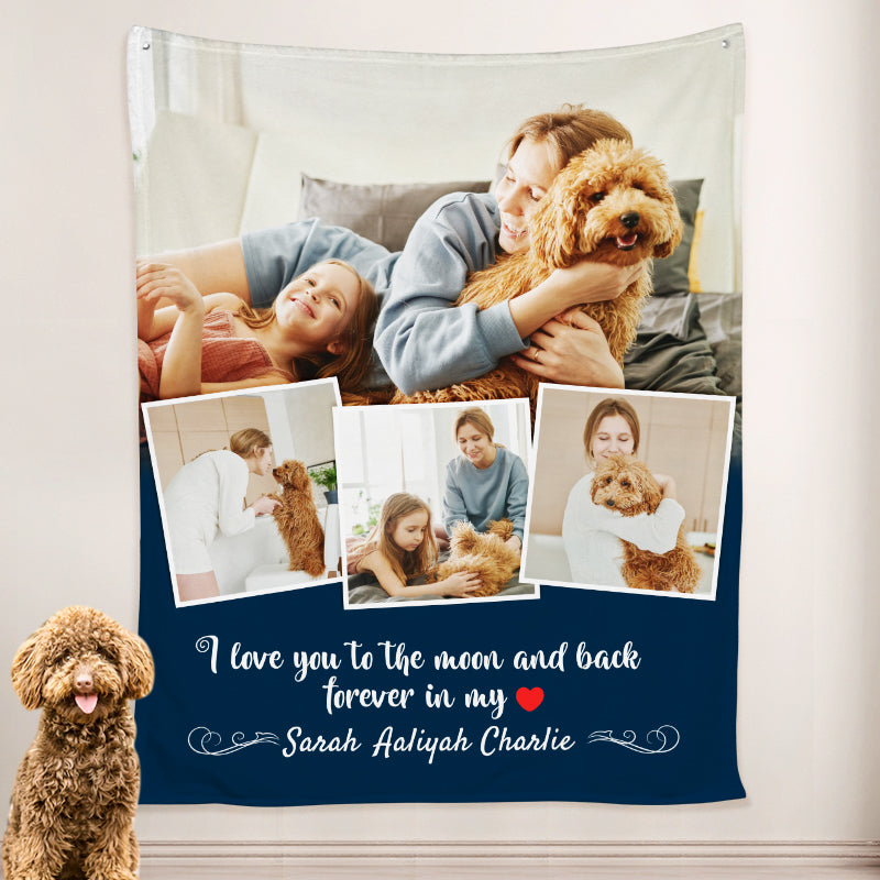 Photo Collage Blanket Personalized with Pet Pictures, Custom Collage Blankets from Pet Photo - The Pet Pillow