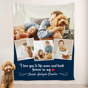 Photo Collage Blanket Personalized with Pet Pictures, Custom Collage Blankets from Pet Photo - The Pet Pillow