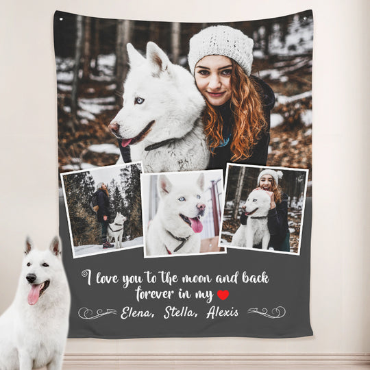 Photo Collage Blanket Personalized with Pet Pictures, Custom Collage Blankets from Pet Photo - The Pet Pillow