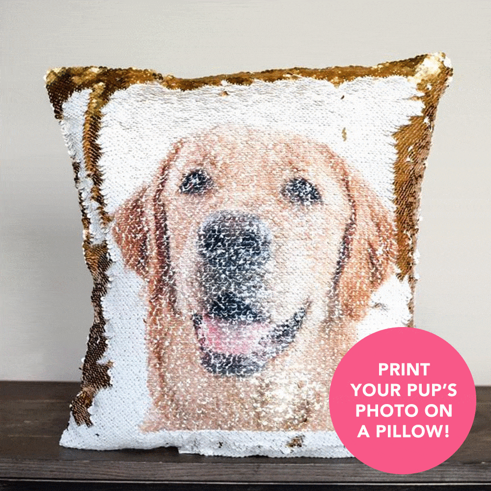 Custom Reversible Flip-Sequin Magic Mermaid Style Pillow from your Pet Picture, gift for pet owners - The Pet Pillow