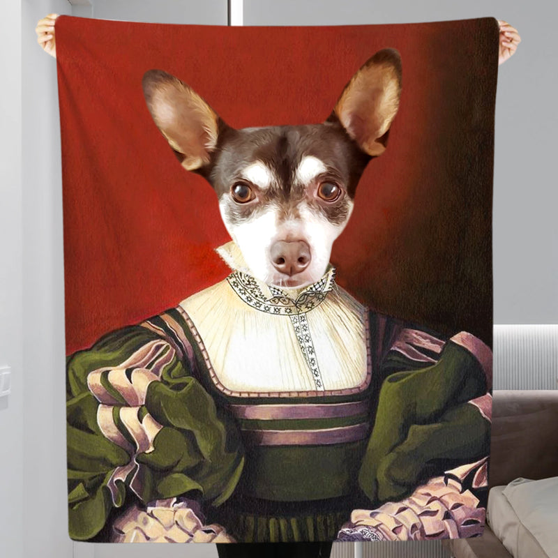 The Lady - Custom Renaissance Pet Portraits Blanket with Pets Face - The Pet Pillow
