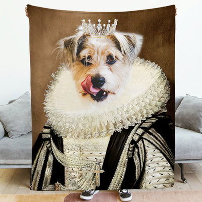 The Princess - Custom Pet Renaissance Dog Blanket Personalized With Photo - The Pet Pillow