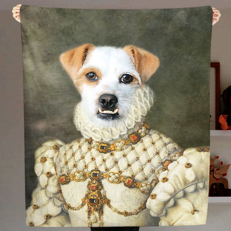 The Princess - Custom Pet Renaissance Dog Blanket Personalized With Photo - The Pet Pillow