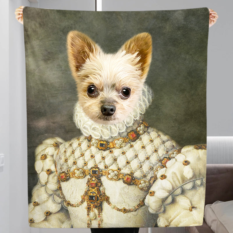 The Princess - Custom Pet Renaissance Dog Blanket Personalized With Photo - The Pet Pillow