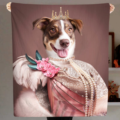 The Red Rose - Personalized Pet Renaissance Dog Blanket with Picture - The Pet Pillow
