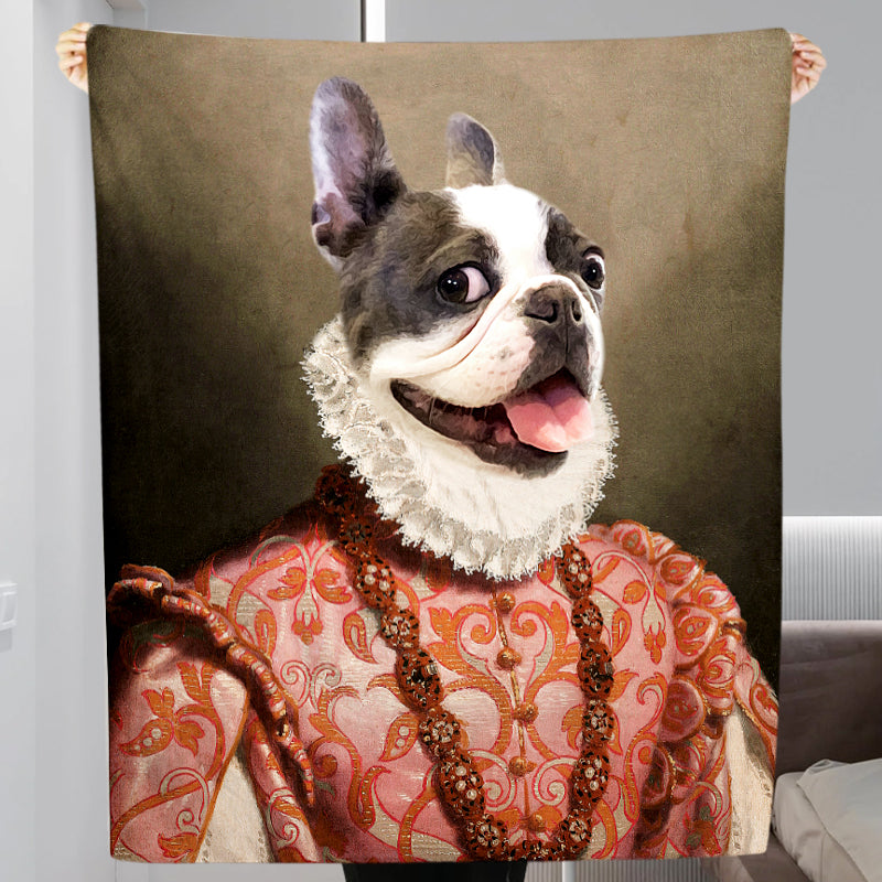 The Red Rose - Personalized Pet Renaissance Dog Blanket with Picture - The Pet Pillow