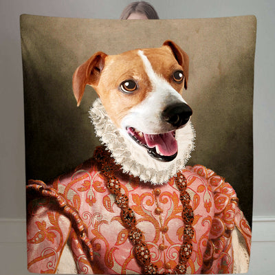 The Red Rose - Personalized Pet Renaissance Dog Blanket with Picture - The Pet Pillow