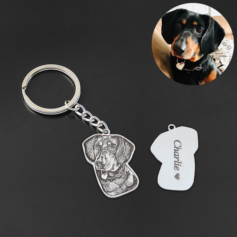 Personalized Pet Shaped Keychain as Memorial Gift for Loss of Pet - The Pet Pillow