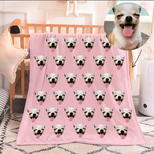 Custom Multi Pet Head Blanket from Original Pet Photo - The Pet Pillow