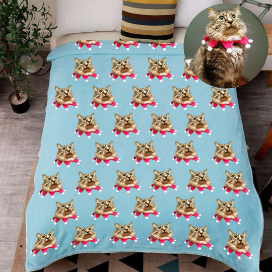 Custom Multi Pet Head Blanket from Original Pet Photo - The Pet Pillow