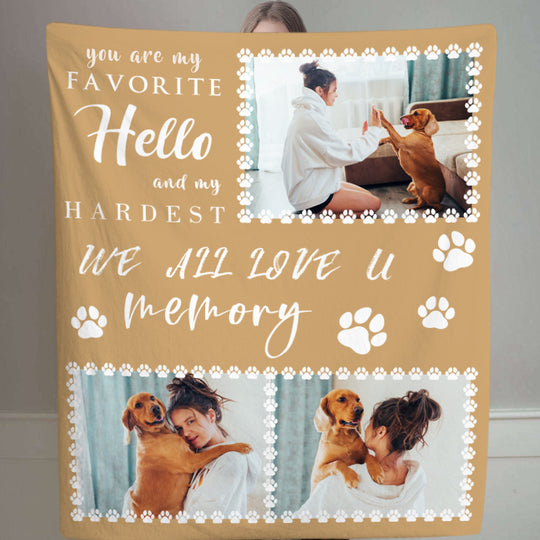 We All Love U Custom Pet Family Memory Collage Blanket - The Pet Pillow