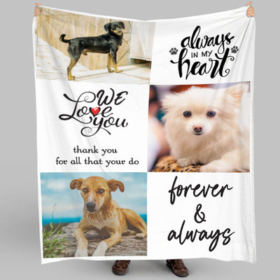 Mom We Love You Custom Family Blankets with Pet Photo - The Pet Pillow