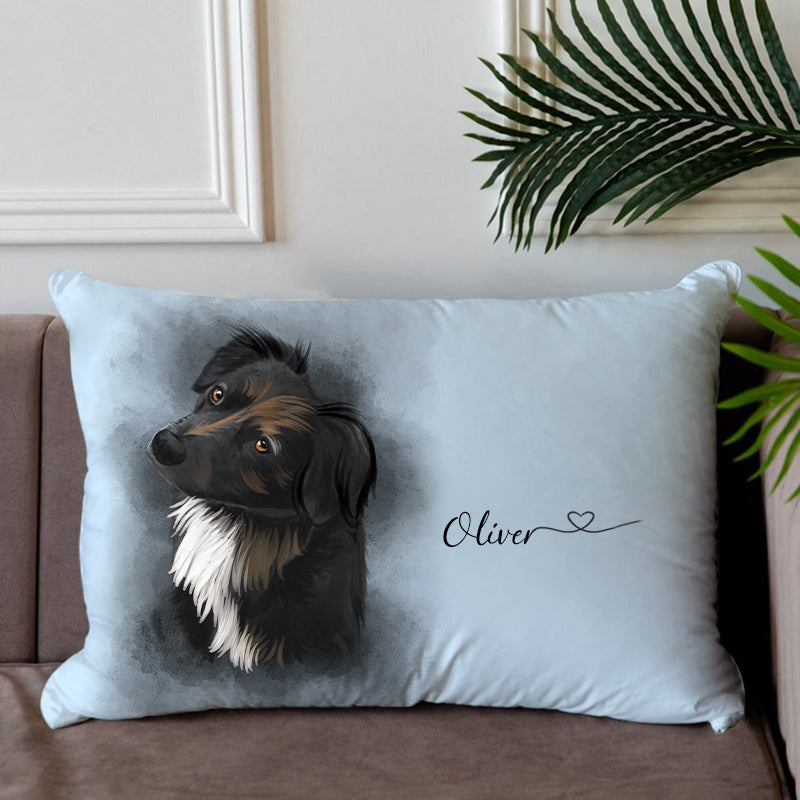 Watercolor Throw Pillows With Your Dog's Picture Personalized Gifts For Pet Lovers- Double Printed - The Pet Pillow