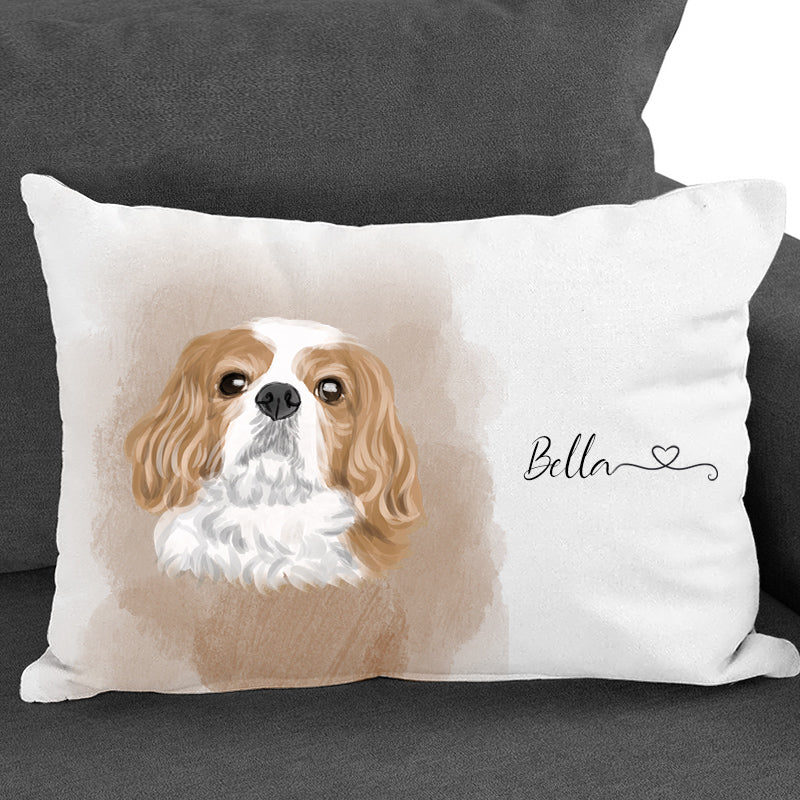 Watercolor Throw Pillows With Your Dog's Picture Personalized Gifts For Pet Lovers- Double Printed - The Pet Pillow