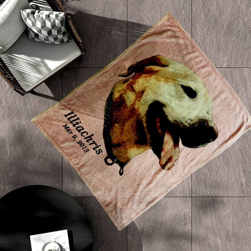 Custom Pet Face Print Fleece Blanket - The Pet Pillow