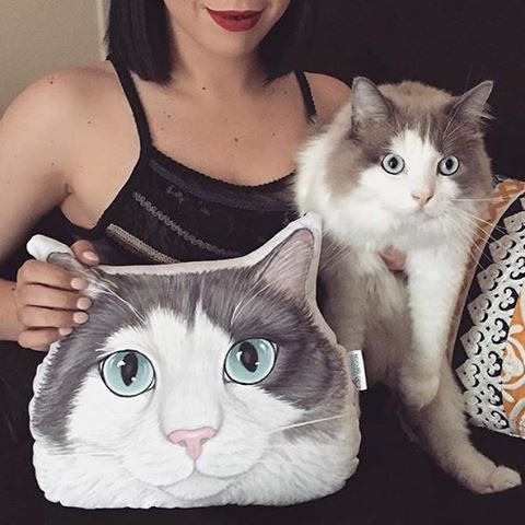 Custom Pet Sketch Portrait Face Head Shaped Pillow, 100% Hand Drawing from Your Pet Picture - The Pet Pillow