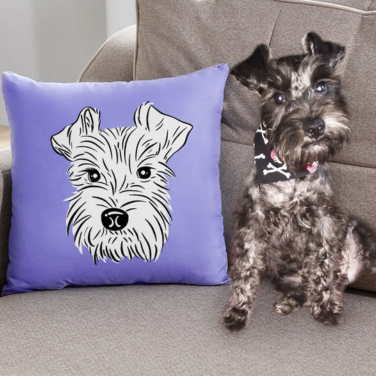Custom Hand Drawing Charcoal Portrait Memorial Square Pillow of Your Pet - The Pet Pillow