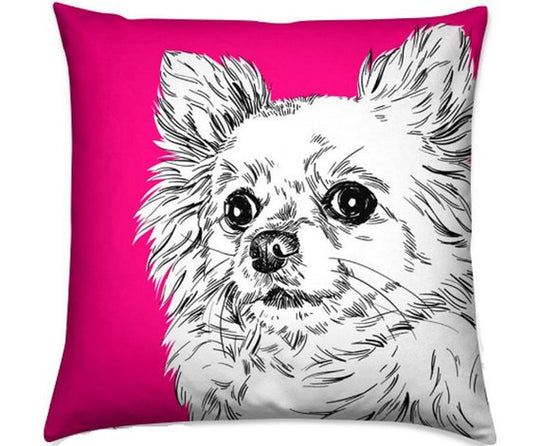 Custom Hand Drawing Charcoal Portrait Memorial Square Pillow of Your Pet - The Pet Pillow