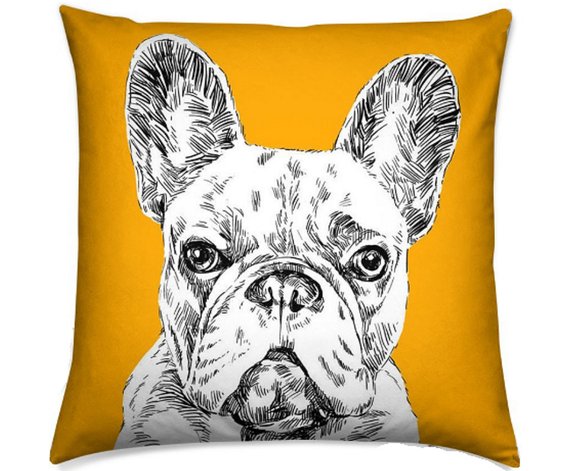 Custom Hand Drawing Charcoal Portrait Memorial Square Pillow of Your Pet - The Pet Pillow