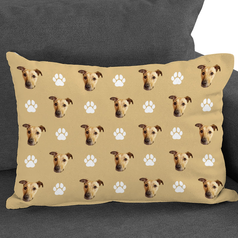 Custom Pet Face Pillow Personalized Decorative Throw Pillow With Red Heart - The Pet Pillow
