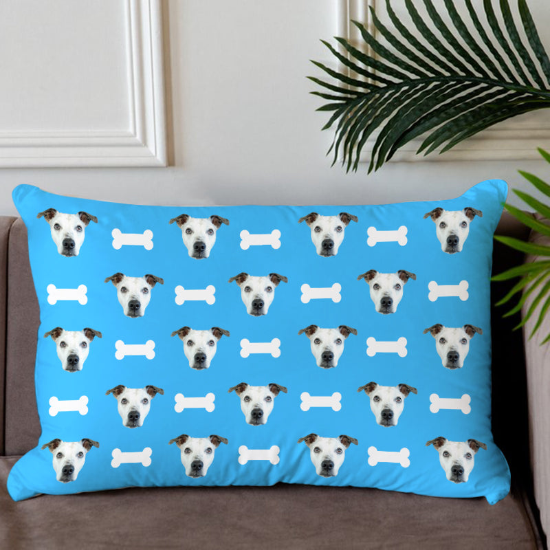 Custom Pet Face Pillow Personalized Decorative Throw Pillow With Red Heart - The Pet Pillow