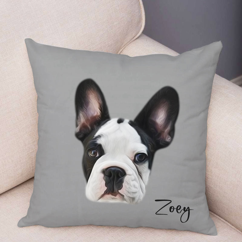 Custom Pet Face Oil Painting Square Pillow - The Pet Pillow