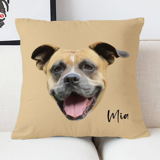 Custom Pet Face Oil Painting Square Pillow - The Pet Pillow