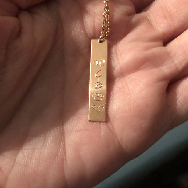 Custom Paw Bar Print Necklace with Name Engraved - The Pet Pillow