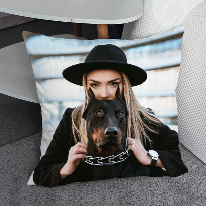 Custom Photo Square Pillow, Put Your Photo on Pillow - The Pet Pillow