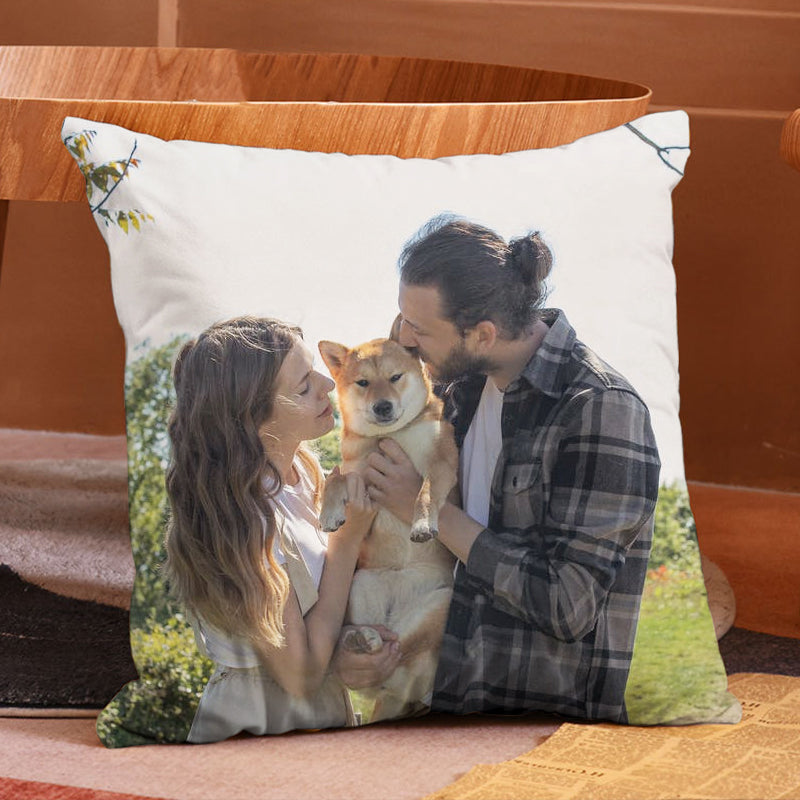 Custom Photo Square Pillow, Put Your Photo on Pillow - The Pet Pillow