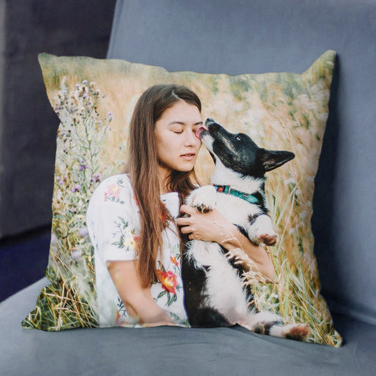 Custom Photo Square Pillow, Put Your Photo on Pillow - The Pet Pillow