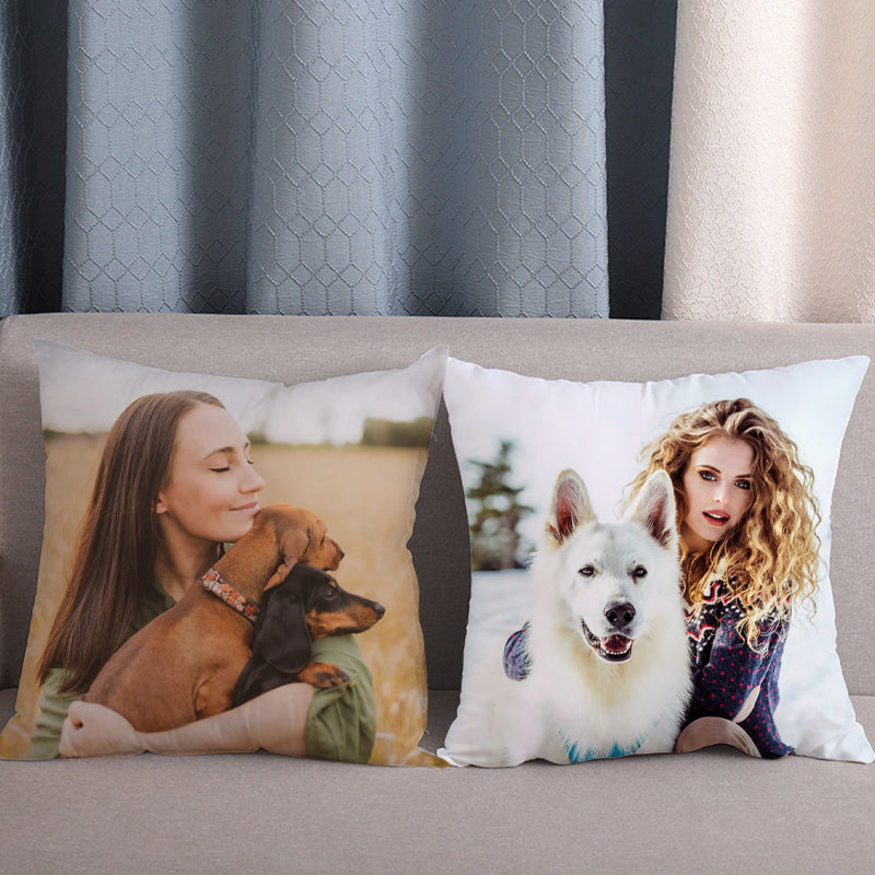 Custom Photo Square Pillow, Put Your Photo on Pillow - The Pet Pillow