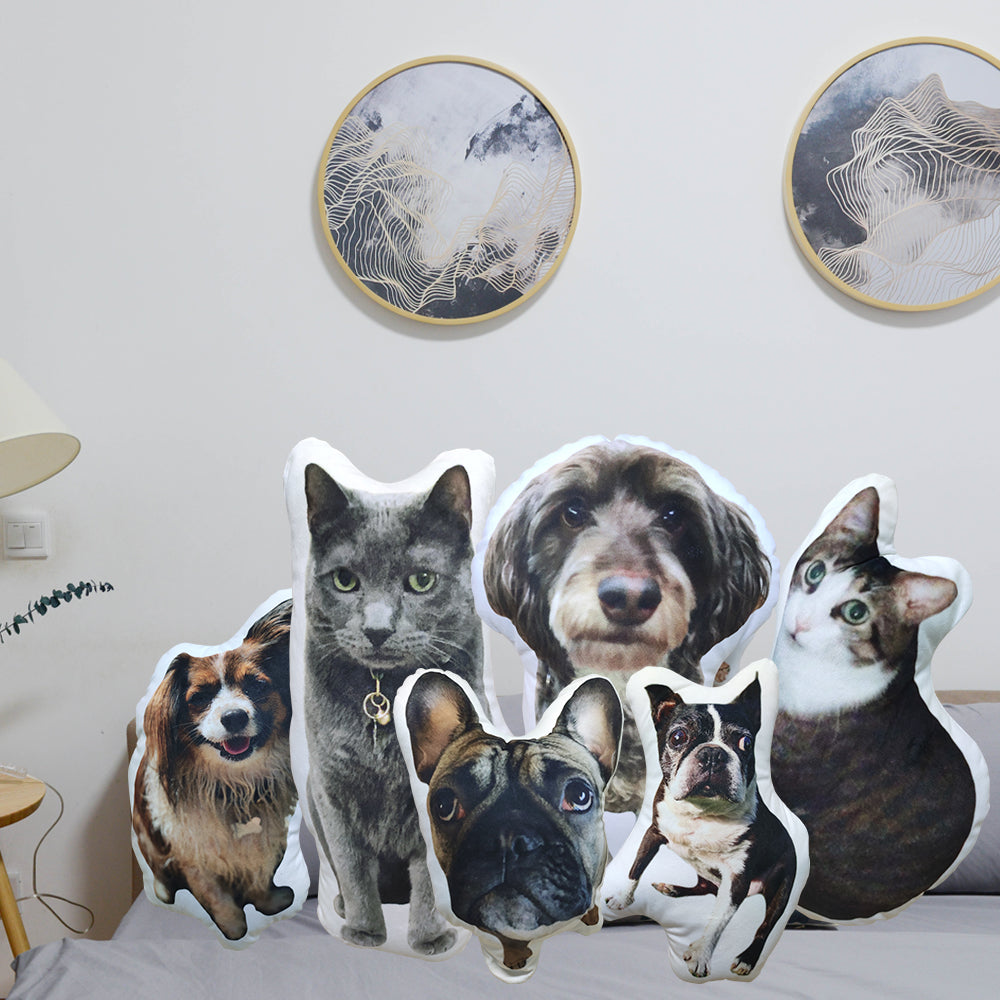 Customize Dog Cat Shaped Pillow that Look Like Your Pet Made from Your Pet Picture - The Pet Pillow