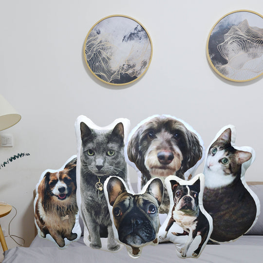 Customize Dog Cat Shaped Pillow that Look Like Your Pet Made from Your Pet Picture - The Pet Pillow