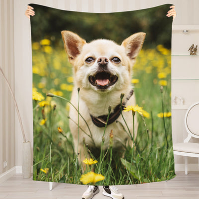 Custom Pet Print Fleece Blanket from Your Original Pet Photo - The Pet Pillow