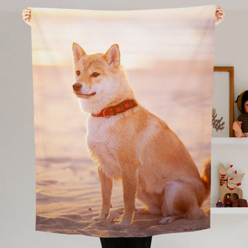 Custom Pet Print Fleece Blanket from Your Original Pet Photo - The Pet Pillow